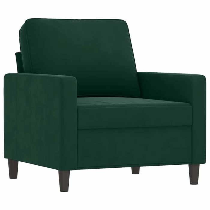 Ensemble de canapés en velours - vidaXL - 3 pièces - Vert foncé - Velours - Fauteuil - Canapé 2 places - Canapé 3 places