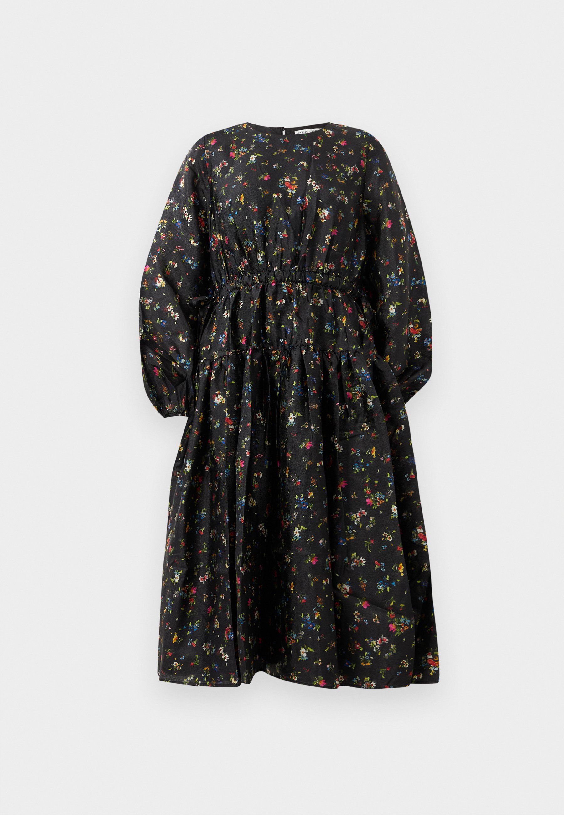 Stine Goya PLOKŠČIAPAČĖ TEKSTŪRUOTA MIDI SUKNELĖ SU JUOSTELIU - Kasdieninė suknelė - juoda