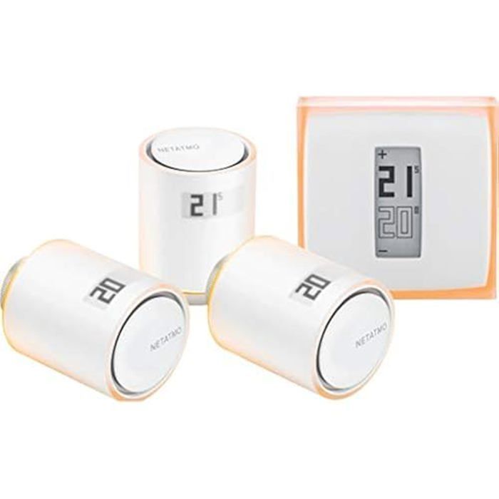Thermostat Intelligent + Tête Thermostatique Connectée et Intelligente - NETATMO - Programmable - Objet connecté