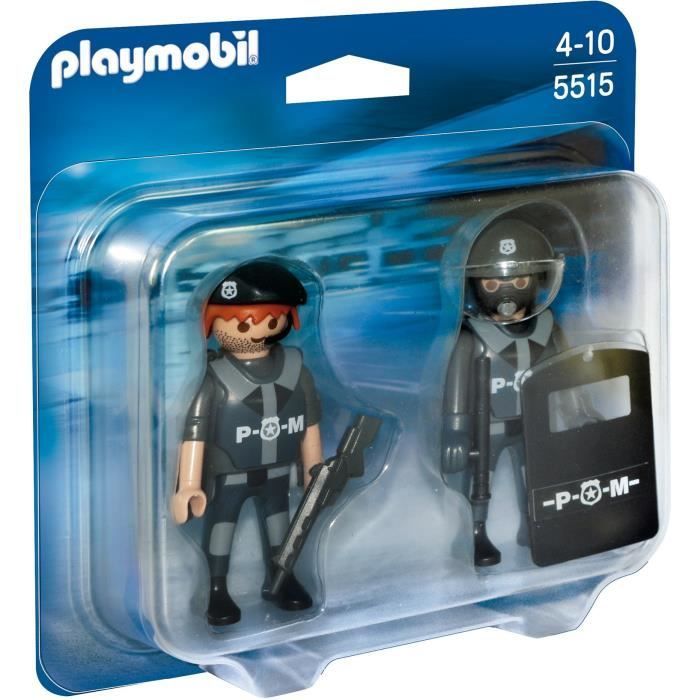 PLAYMOBIL – City Action – Spezialeinsatz-Polizeiduo – 2 Polizisten mit kugelsicheren Westen und Waffen