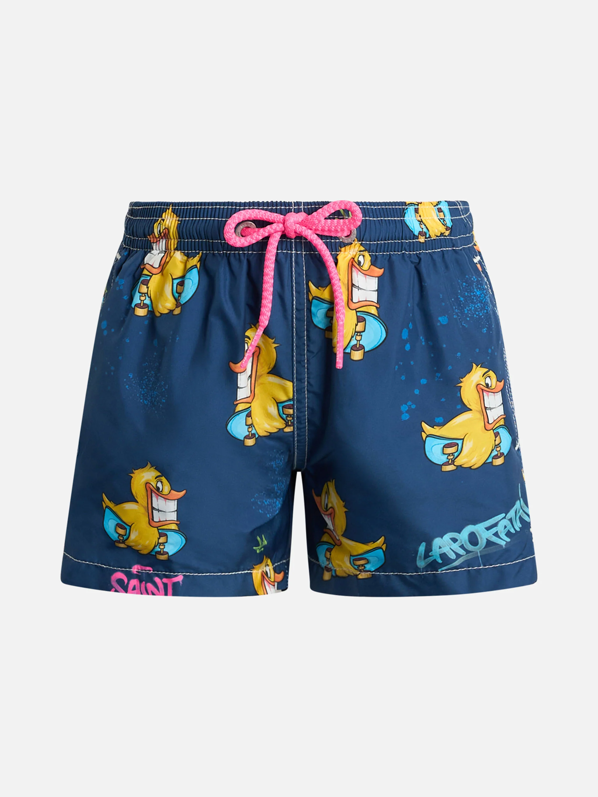 Costume da bagno da bambino in tessuto leggero Jean Lighting con stamp