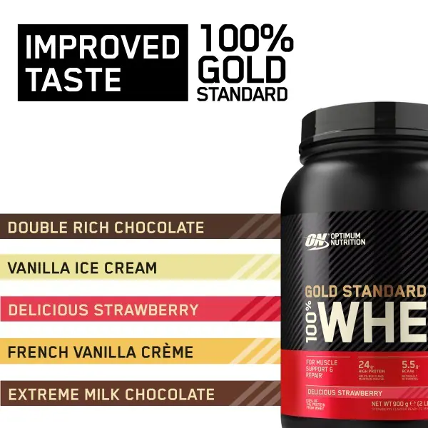 Optimum Nutrition Herkullinen Mansikka Heraproteiinijauhe 900g