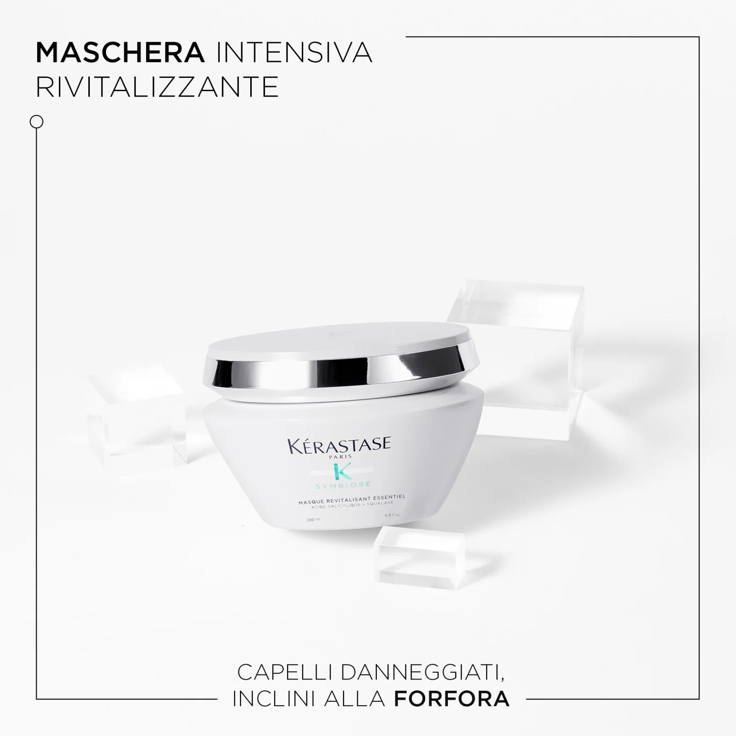 Symbiose Masque Revitalisant Essentiel - Maschera Rivitalizzante Capelli, Maschera Antiforfora Capelli
