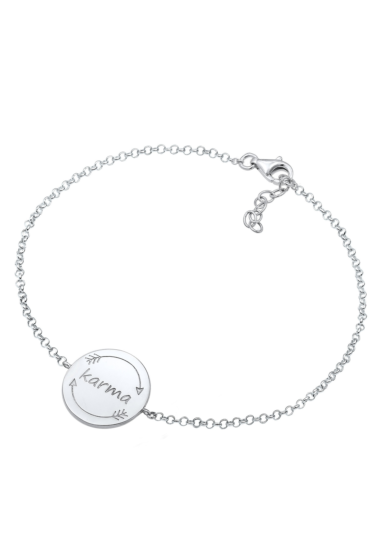Elli Karma Wording Plättchen Boho Festival 925 Silber