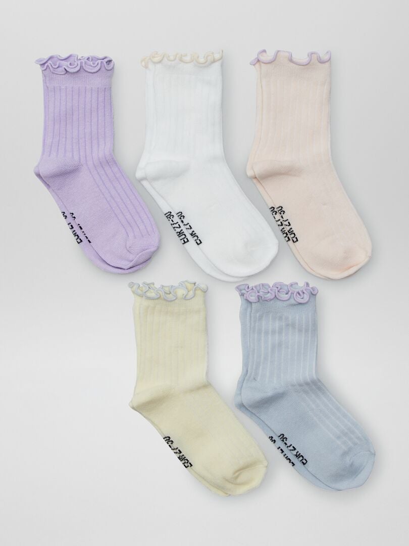 Set van 5 paar sokken - ROZE