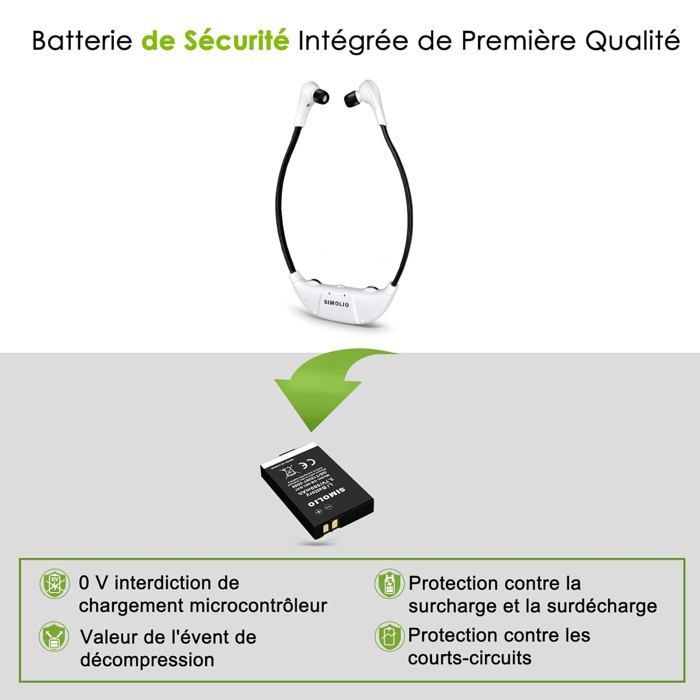 Casque TV sans fil - SUTEO - 2,4 GHz - Clarté des dialogues - Mode ambiant - Optique/RCA/Aux - Portée 100 pieds