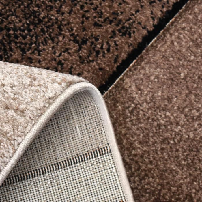 tapis entrée 60x110 tissé beige rectangle motif géométrique LYN8 GEOME