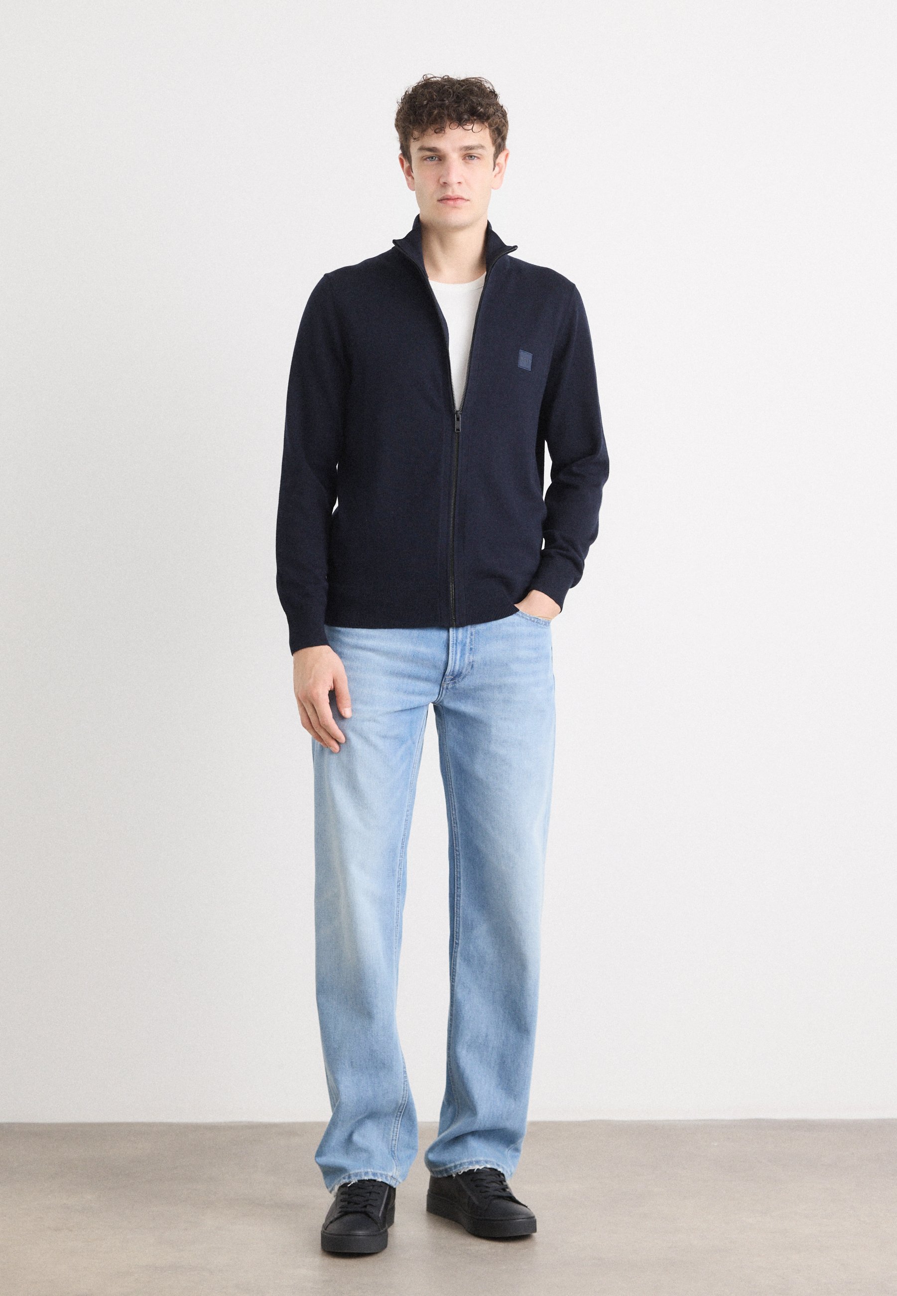 BOSS KANOZIP - Cardigan - donkerblauw