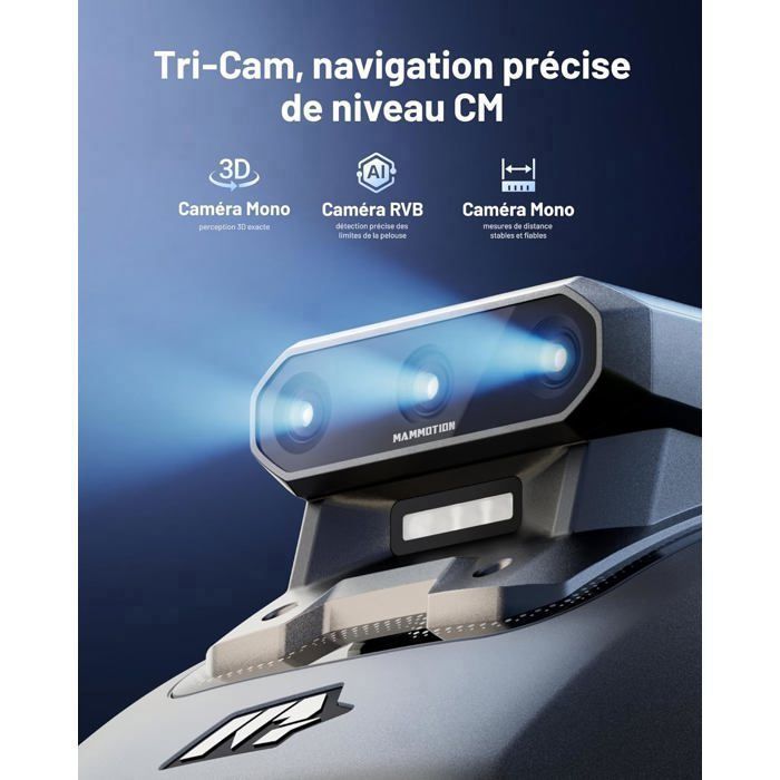 MAMMOTION YUKA mini 2 800 Cordless Robotic Lawnmower, up to 800m², Three-Camera AI Vision System, Auto-Mapping