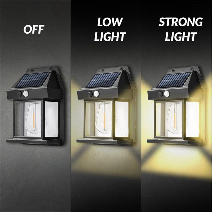 3-standen wandlamp met sensor - solar tuinlamp - solar tuinverlichting - waterdichte buitenlamp -