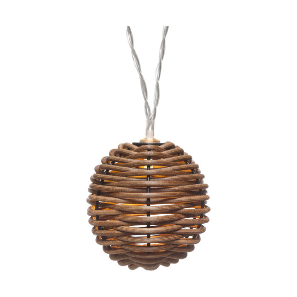 Rattan string lights, cone