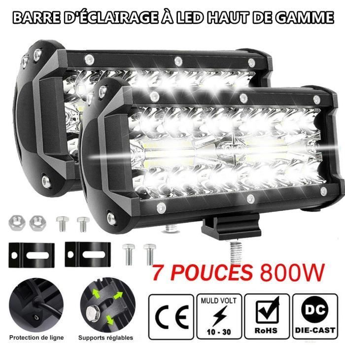 2 unidades de luces de trabajo LED cuadradas de 800 W, DC 9V-30V, para quads, camiones, barcos, tractores y vehículos todoterreno, resistentes al agua.