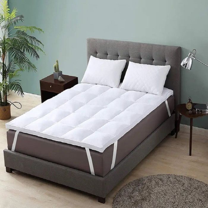 ALPES BLANC - Surmatelas Moelleux 5 cm - 160x200 cm – Confort Supérieur, Enveloppe Percale de Coton Douce, Respirante et Durable