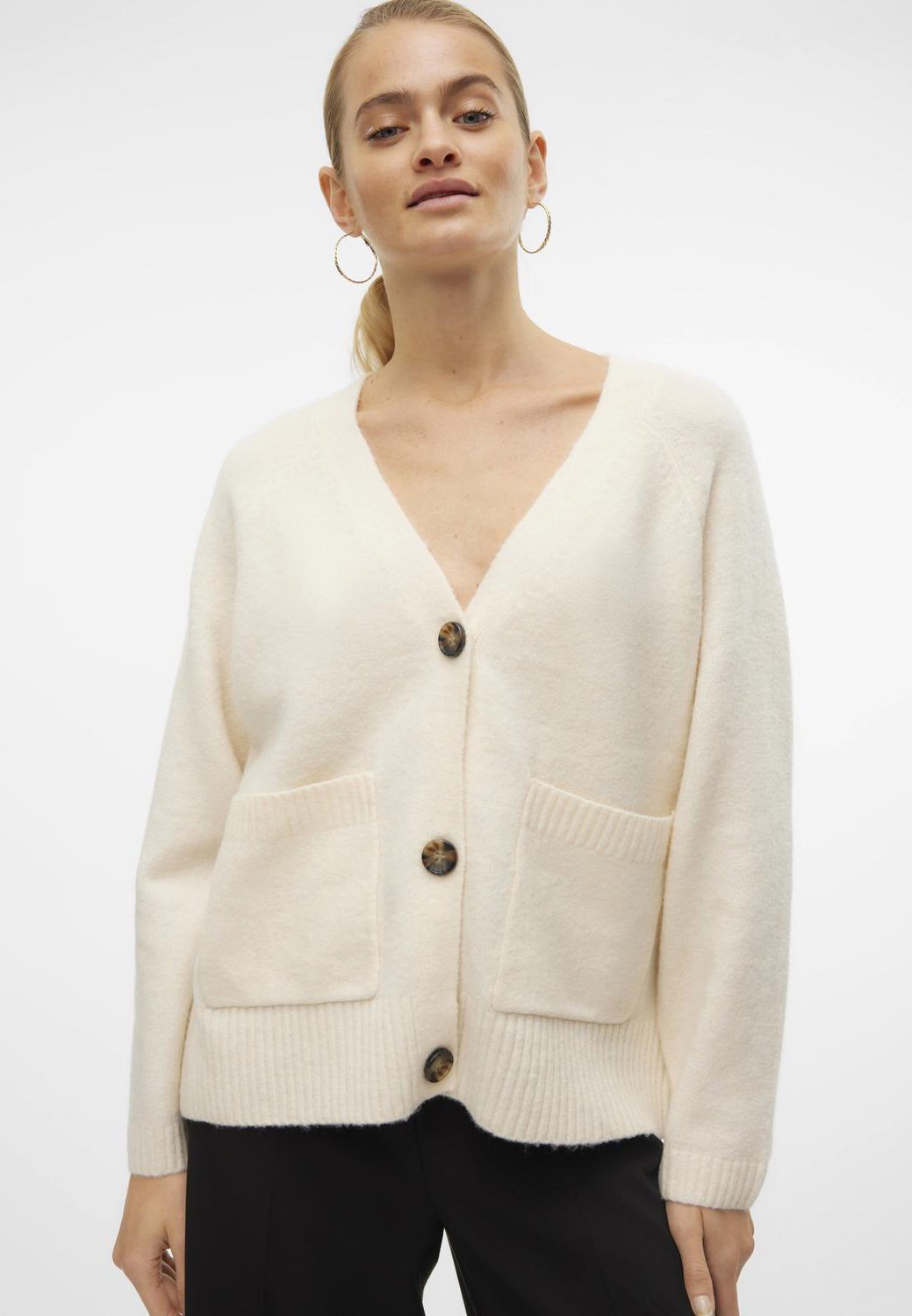 Gilet Vero Moda BOOM à manches longues et col en V boutonné - Couleur Birch Blend