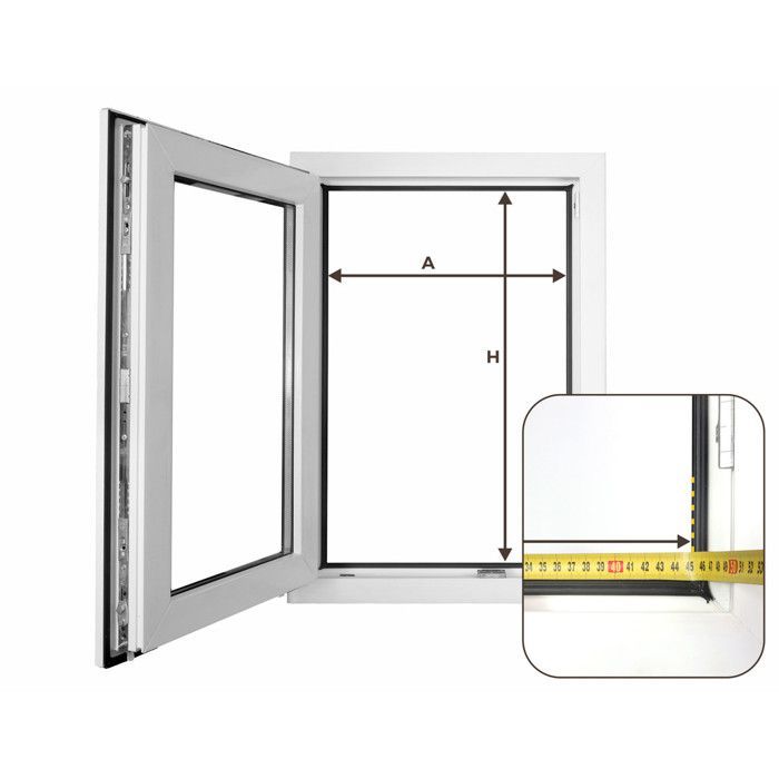 Klamboe voor ramen 90 x 150 cm - Insectenwerend, eenvoudig te installeren - Wit aluminium frame - Grijs gaas