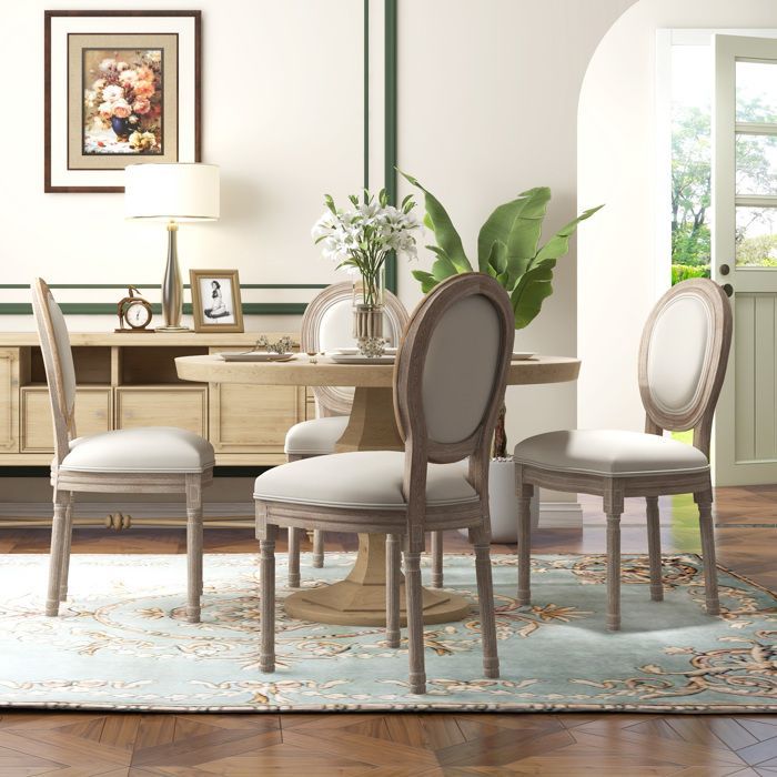 Ensemble de chaises de salle à manger - HOMCOM - Bois de caoutchouc - 49x56x96cm - Beige