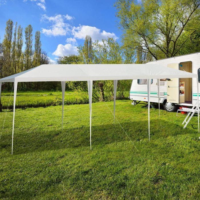 GIANTEX 3x9M Partytent (paviljoen) zonder zeildoek, pergola met haringen en touwen, waterdicht/zonbestendig materiaal