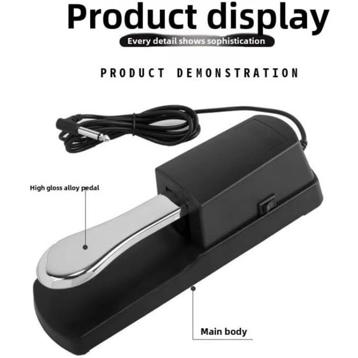 Sustain pedal for keyboards - sustain pedal - universal sustain pedal - suitable for Boston sustain pedals