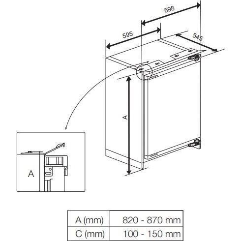Congélateur armoire - BEKO - BU1204N - Intégrable - 3 tiroirs - 4,9 kg/24h - Classe E - 82x59,5x54x5 - Porte réversible panthographe