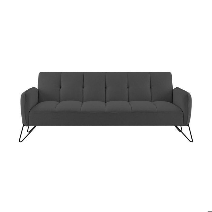 VINTEX Anthracite Microfiber 3-Seater Click-Clack Sofa Bed