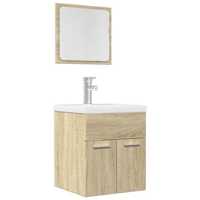 Conjunto de móveis para banheiro vidaXL de 2 peças, carvalho Sonoma, armário de banheiro, gabinete de banheiro 856367