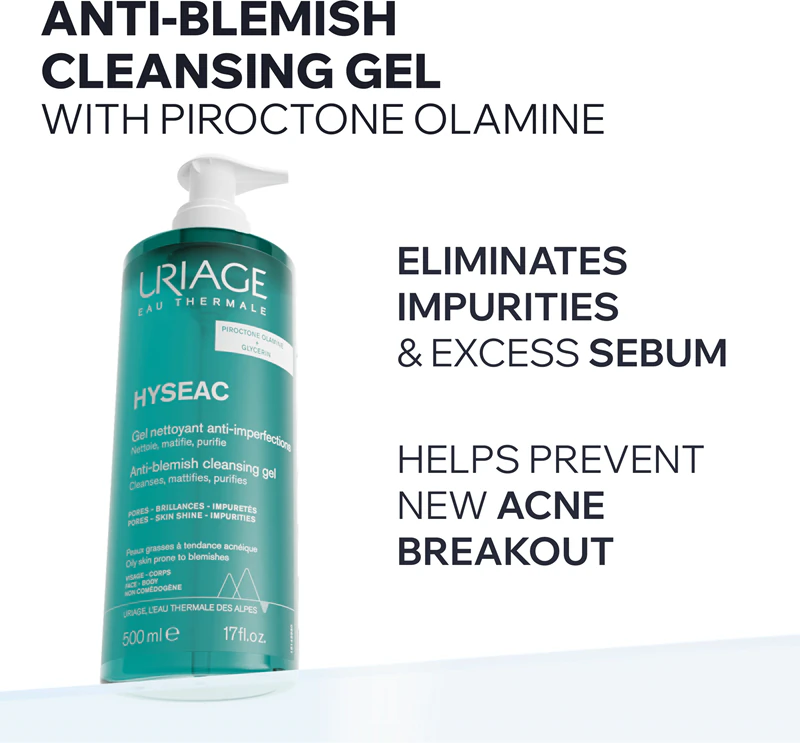Uriage Hyseac Gel de Limpeza: gel de limpeza suave para rosto e corpo.