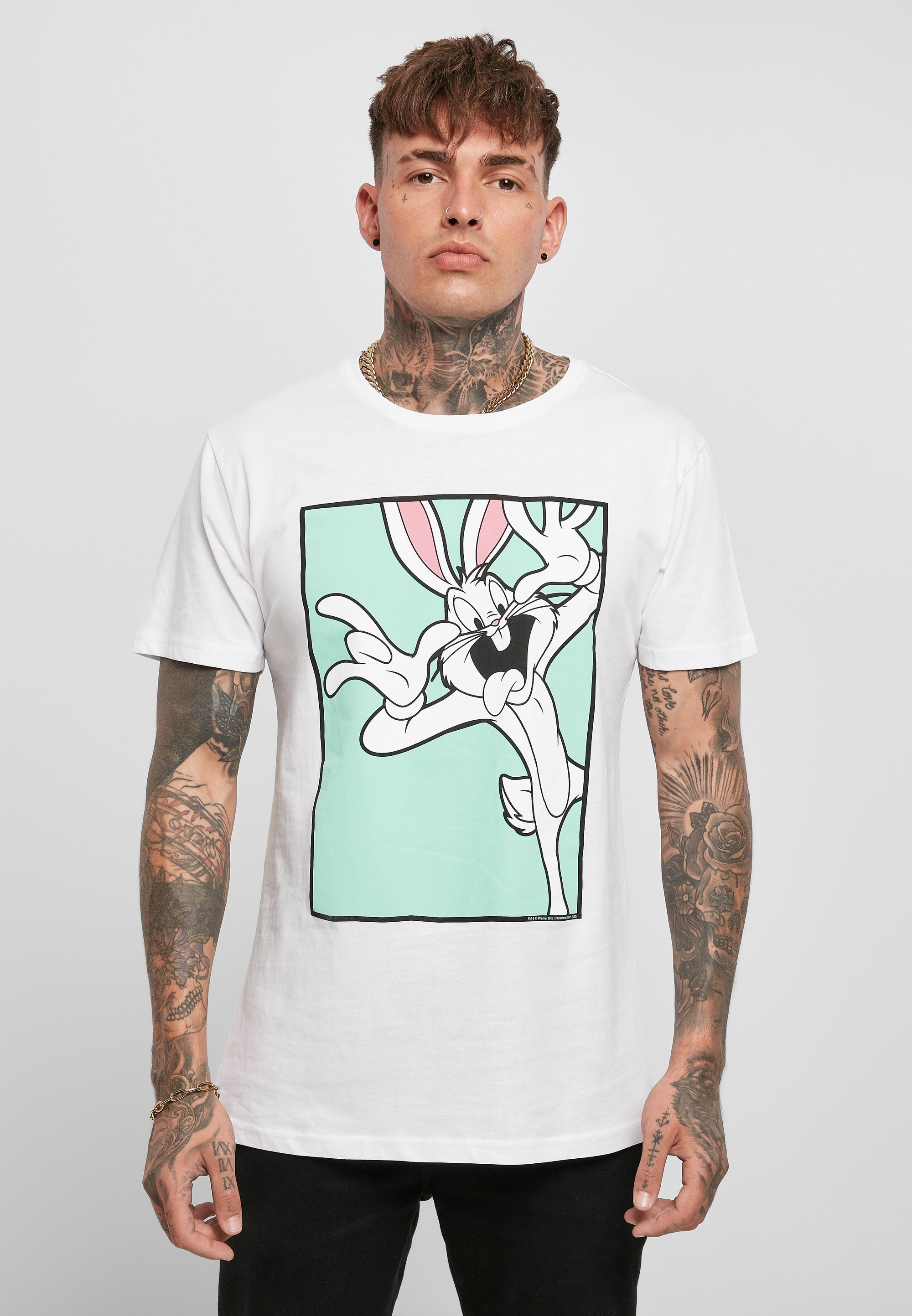 Maglietta Mister Tee LOONEY TUNES BUGS BUNNY FUNNY FACE - Stampa bianca