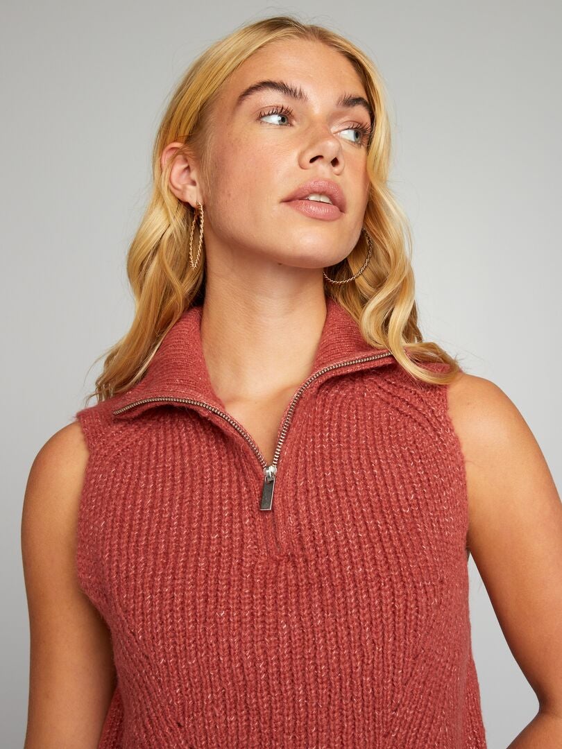 Jersey de punto sin mangas - ROJO