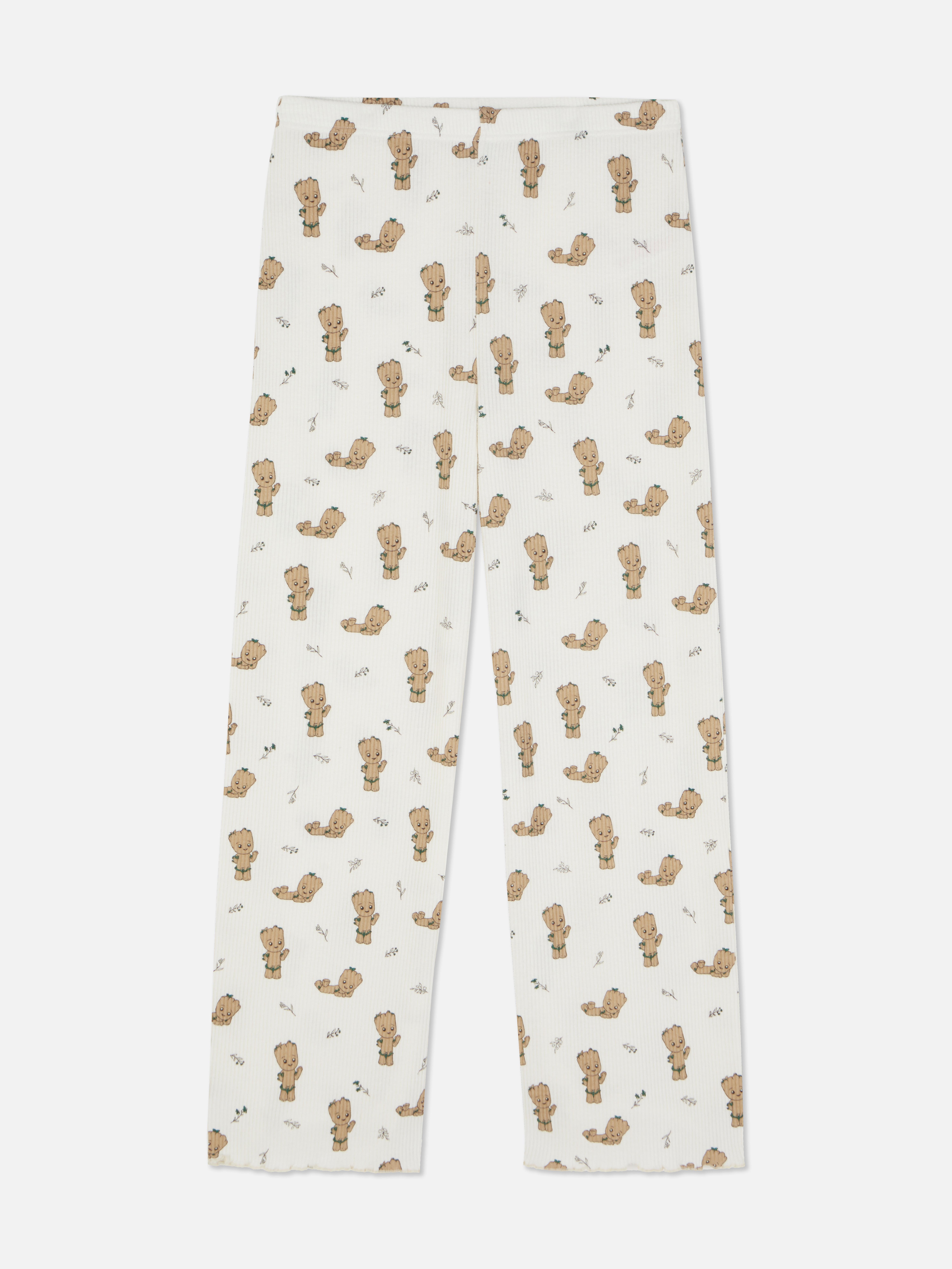 Pantaloni de pijama MARVEL Gardienii Galaxiei Groot Pantaloni de pijama lungi Marvel cu talie elastică și manșete festonate