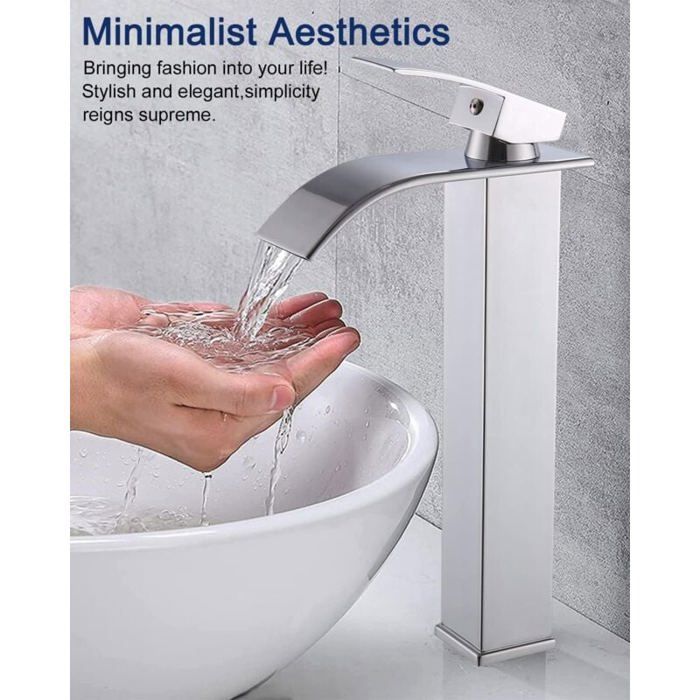 Rubinetto per bagno - YYV - A cascata - Cromato - Monoforo - Design elegante