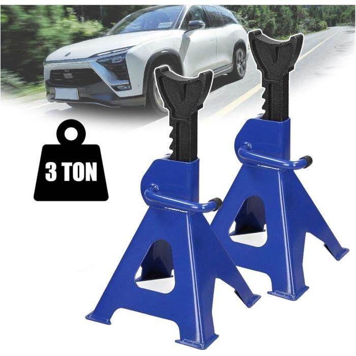 Cavalletti a cricchetto da 3 tonnellate - Cric per auto e cavalletti per assali - Attrezzi meccanici da officina - Set da 2