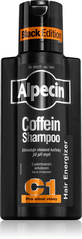 Alpecin Coffein Shampoo C1 Black Edition – ein Shampoo mit Koffein für Männer, das das Haarwachstum anregt.
