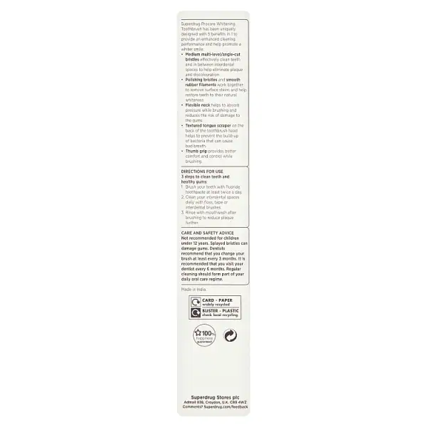 Escova de dentes clareadora Superdrug ProCare