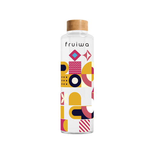 Fruiwa Geometrisk Orange 500ml Glasflaske