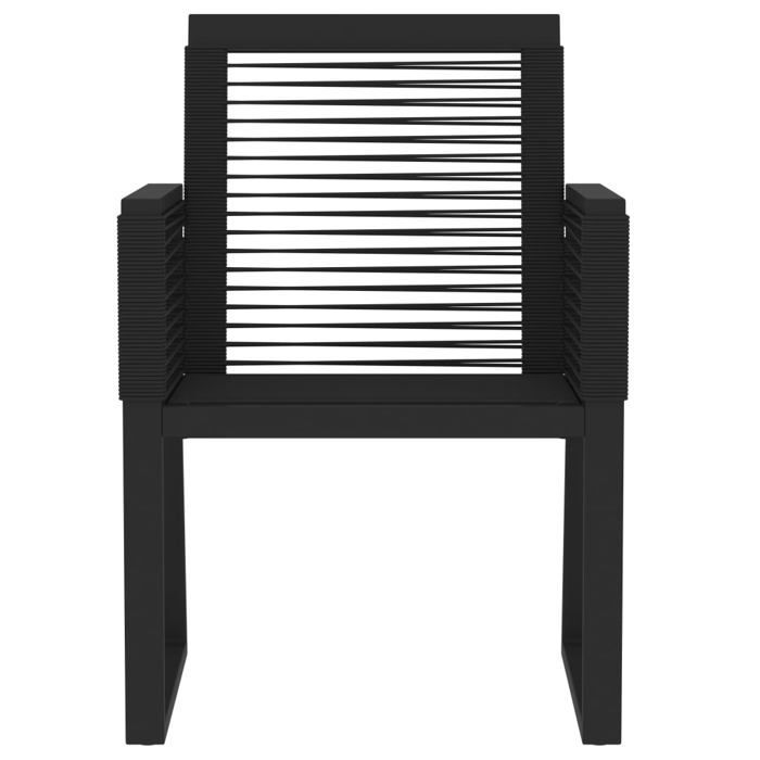 BURKE 3-Piece Garden Dining Set - Black - Table 80x80x74 cm - Chair 53x57x77 cm - PVC Rattan