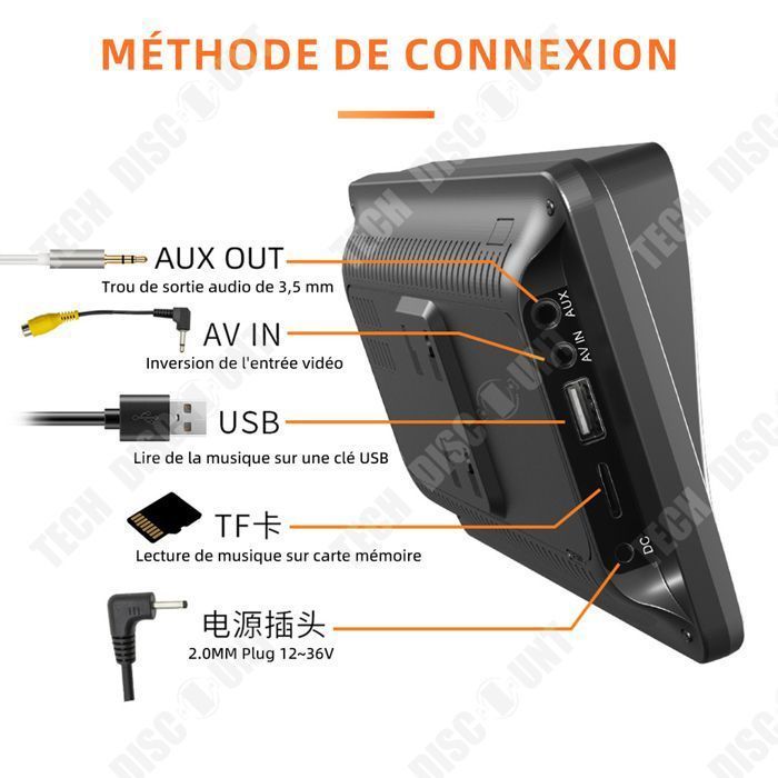 Navegador GPS para coche TD de 7 pulgadas con Bluetooth, reproductor MP5 y pantalla táctil.