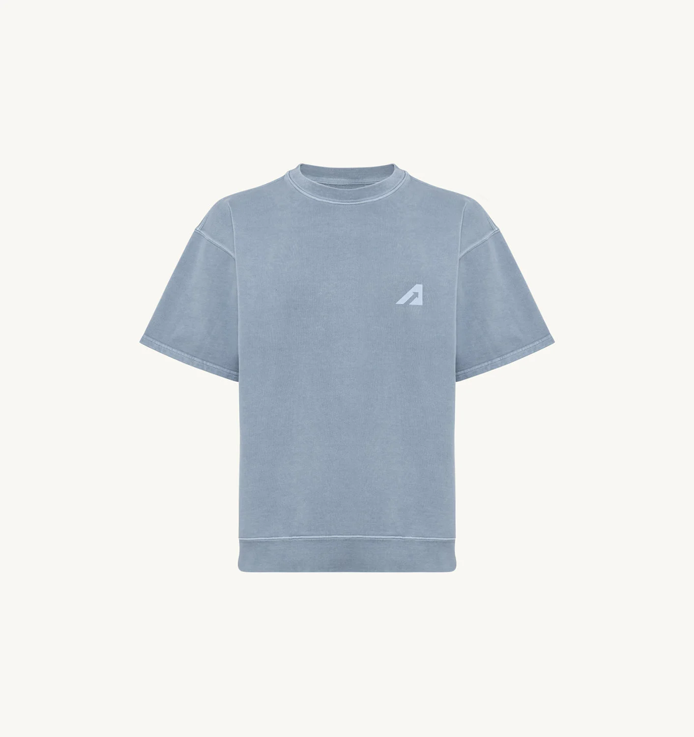 TRICOU CU MÂNECĂ SCURTĂ DIN JERSEY ALBASTRU DE BUMBAC