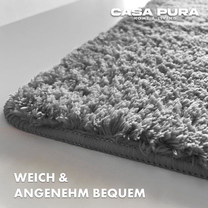 Alfombrilla de baño Sky Plain color gris plateado, 70 x 120 cm
