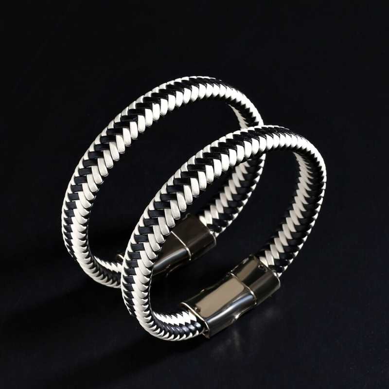 2021 Fashion Charm Jewelry: Cuff Bracelets – Magnetic, Vintage-Style, Handmade Woven Leather Bracelet for Men (*Pulsera Hombre*)