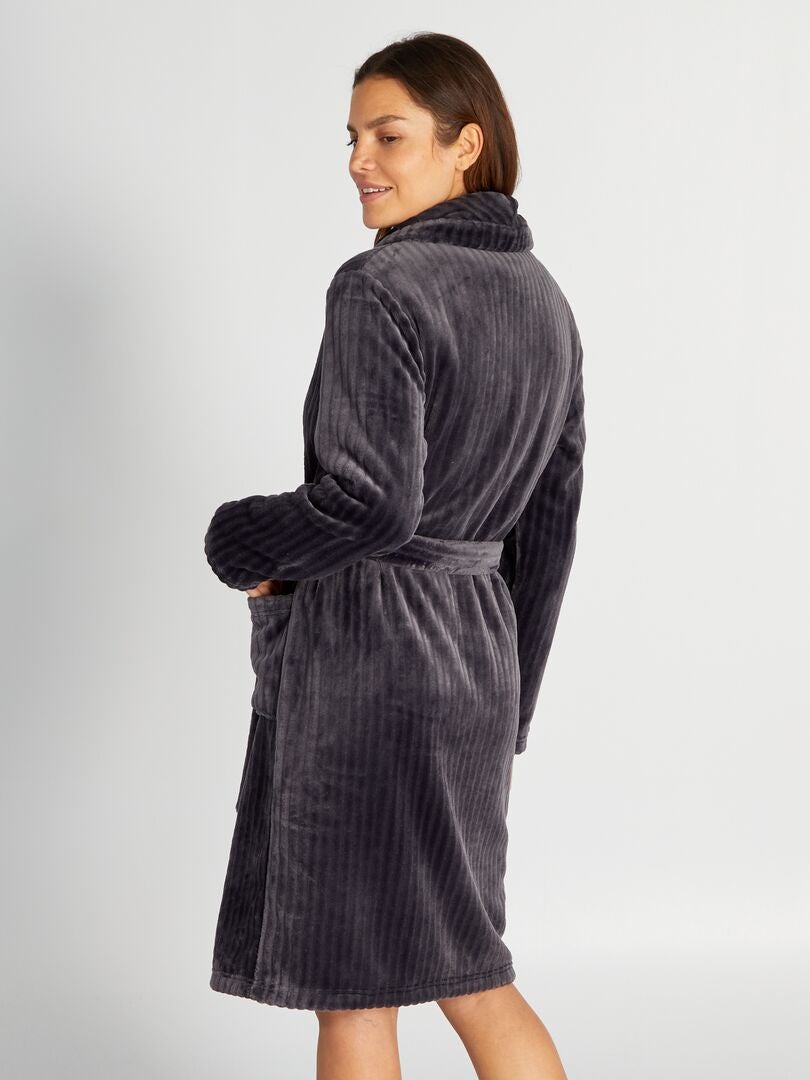Fleece badjas - GRIJS
