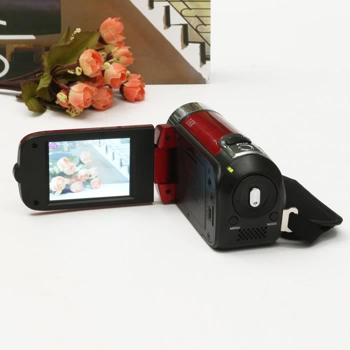 Videocamera digitale ricaricabile con sensore CMOS da 16 MP, zoom 16x, schermo LCD FHD 1080P da 2,7 pollici, ideale come regalo (colore rosso).