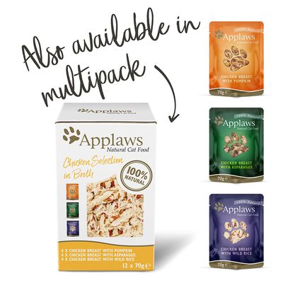 Applaws Adult Katzenfutterbeutel in Brühe 12 x 70 g