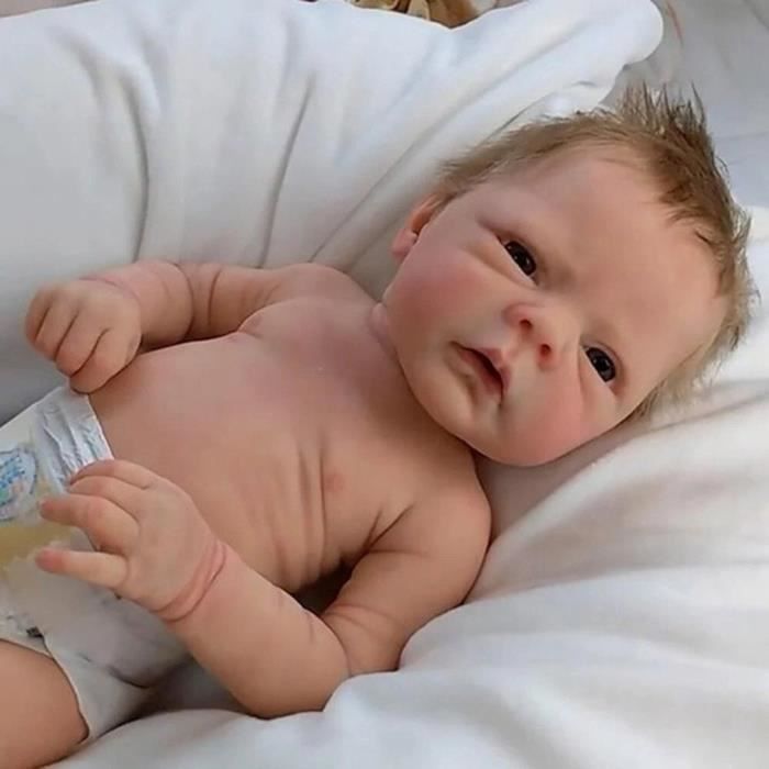 Muñeca Reborn - Talla N - 49 cm - Suave - Realista - Ojos cerrados
