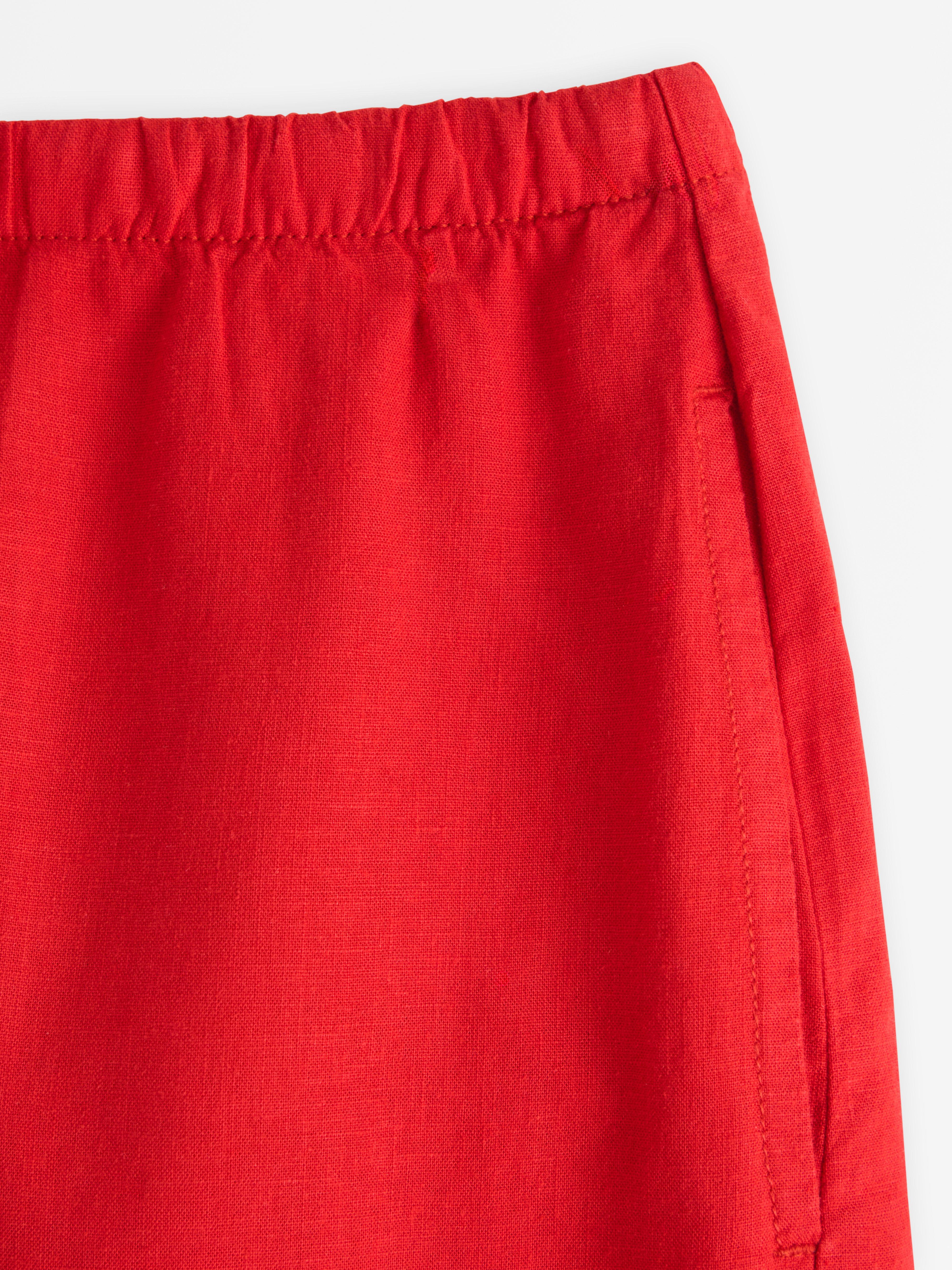 Shorts i linning mørkerød
