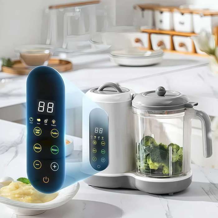 Robot Bébé 4 en 1 Cuisson Vapeur Mixeur 400ml Auto-nettoyant Sans BPA Minuterie Préparateur Repas Diversification Aliments