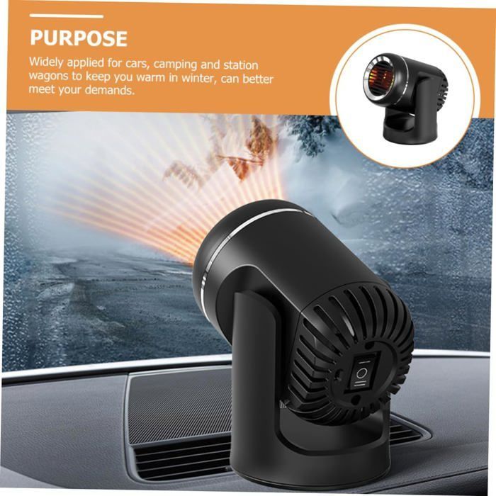 Souffleur d'air chaud portable 24V, désembueur et ventilateur, adapté aux camping-cars et à une utilisation hivernale (blanc).