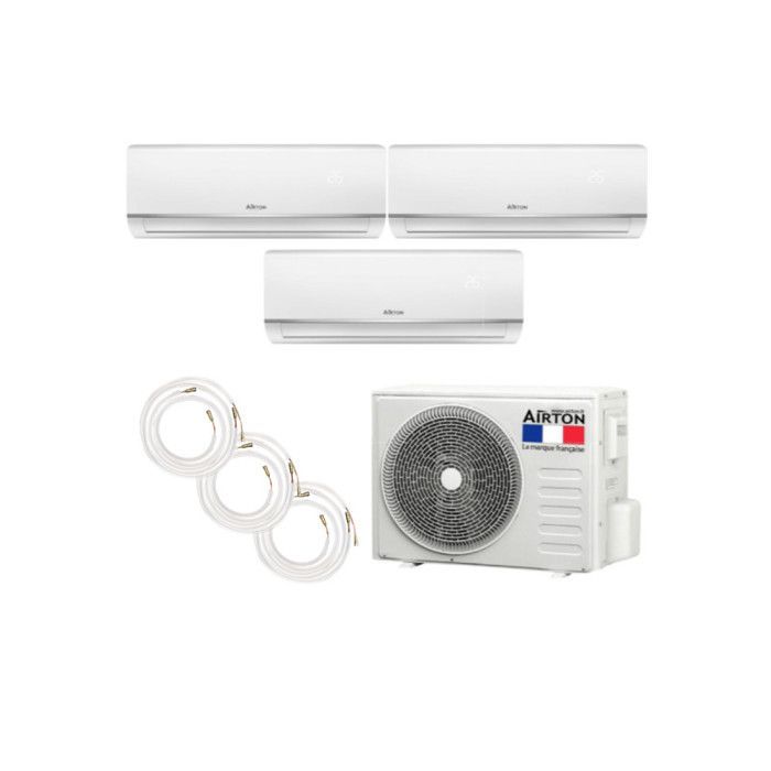 Climatiseur reversible tri-split AIRTON - A Poser Soi-meme - 2500W - 3500W - ReadyClim 3x4M