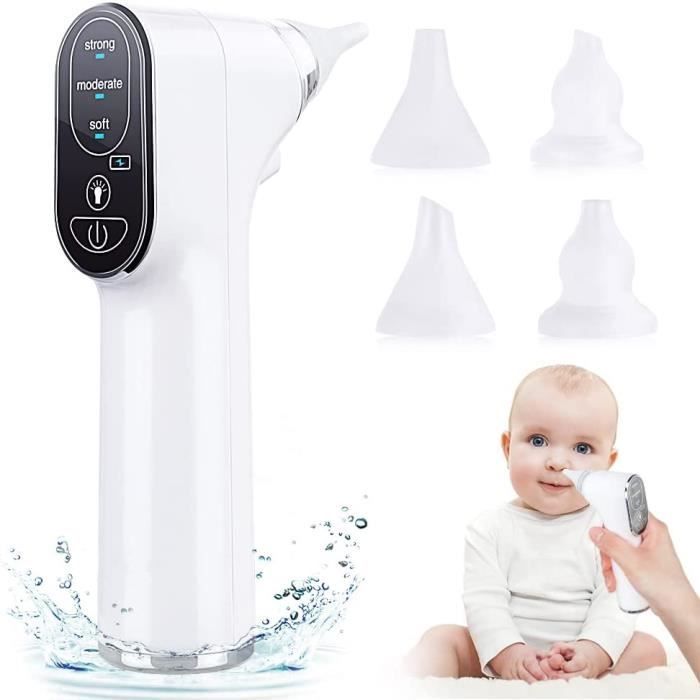 Nuova e migliorata versione dell'aspiratore nasale per neonati BÉABA, aspiratore nasale elettrico, ultraveloce, regolabile, con 4 ugelli, sterilizzabile.