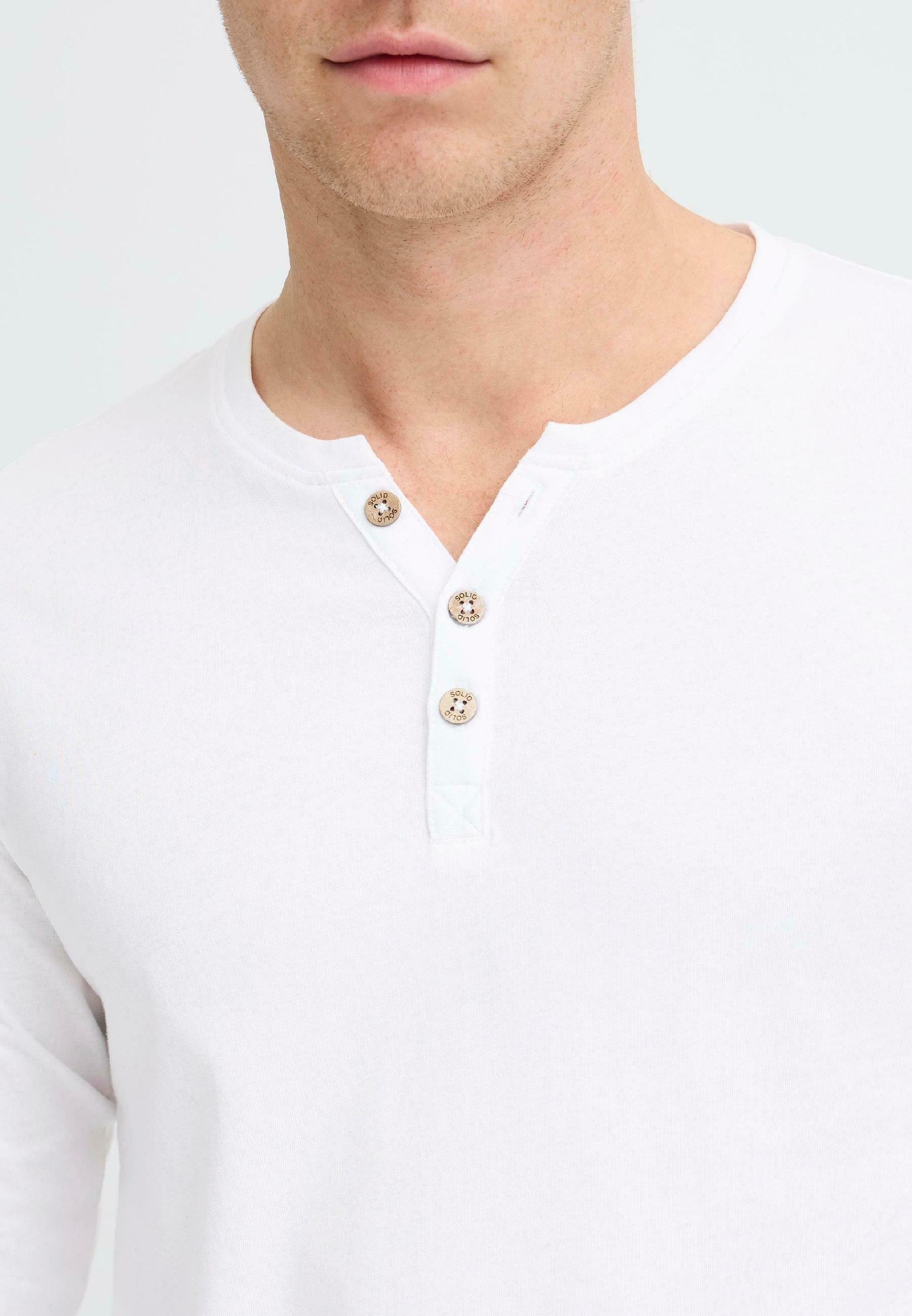 Enobarvna SDVOLKO - Majica z dolgimi rokavi - bela