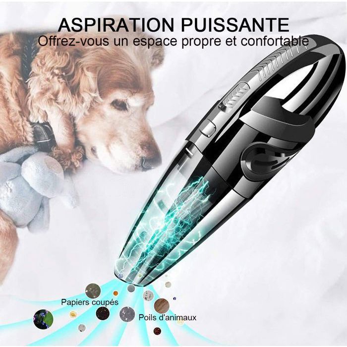 Aspirateur à Main,7000PA,Mini Aspirateur Voiture sans Fil, Aspirateur voiture USB Rechargeable, pour Maison Voiture Bureau